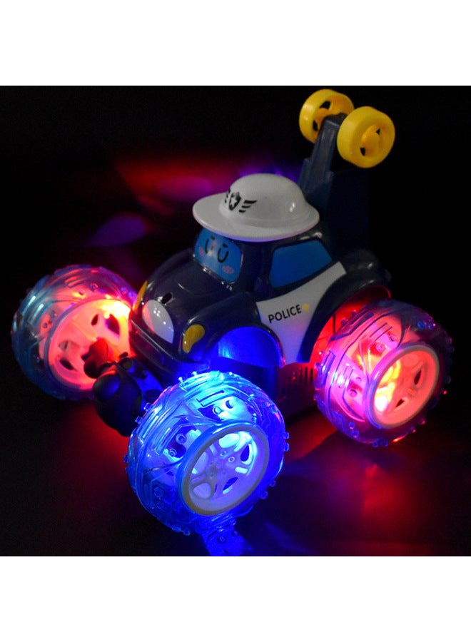 Shake Sound Remote Control Dump Truck 360 Stunt Light Music One-button Demonstration Boy Electric Off-road Vehicle Toy Wholesale-Color:[Hat] Dark Blue-dump Truck (charging Version)  - Image 5