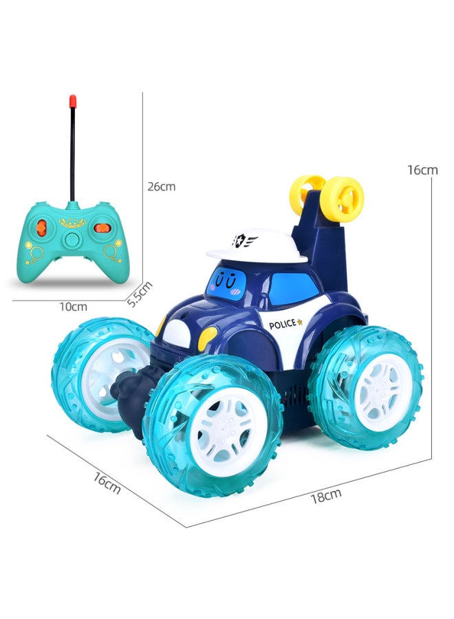 Shake Sound Remote Control Dump Truck 360 Stunt Light Music One-button Demonstration Boy Electric Off-road Vehicle Toy Wholesale-Color:[Hat] Dark Blue-dump Truck (charging Version)  - Image 3
