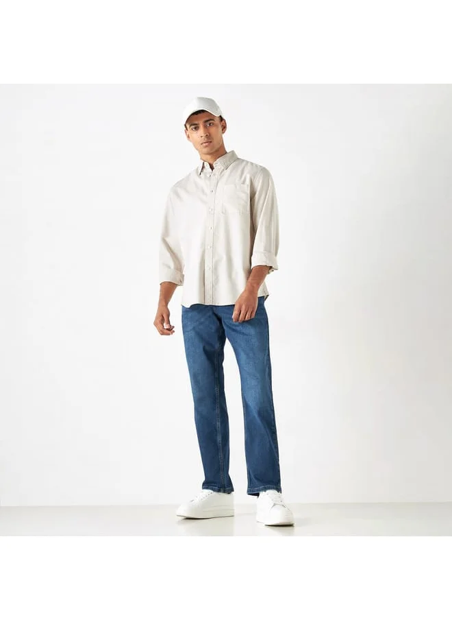 Lee Cooper Lee Cooper Solid Shirt with Long Sleeves and Pocket
