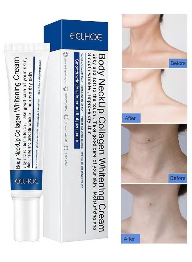 EELHOE Body Neckup Collagen Whitening Cream, Tightening And Lifting Loose Skin, Reduce Wrinkles, Skin Brightening, Reduce MelaninPrecipitation, Boosts CollagenProduction, Skin Tightening, 20G - Image 1
