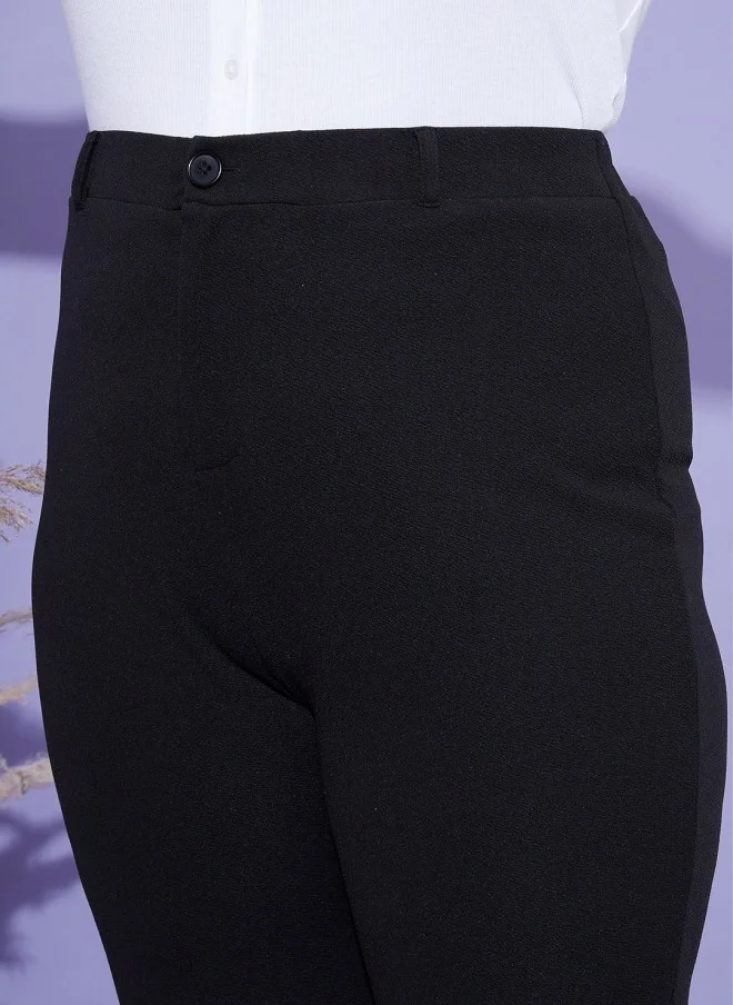 ساسافراس Black Peplum Top And Trouser Set For Women