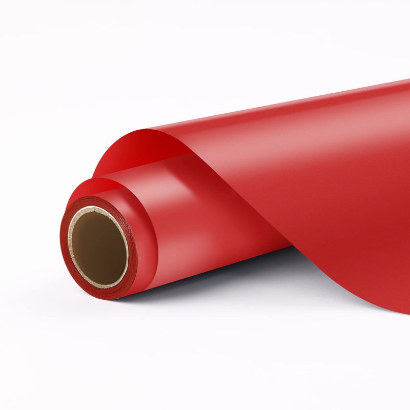 HTVRONT Red Permanent Vinyl Roll  12 x 11 FT Adhesive Vinyl for Cricut Silhouette Cameo Signs Scrapbooking Craft Die Cutters Matte Red