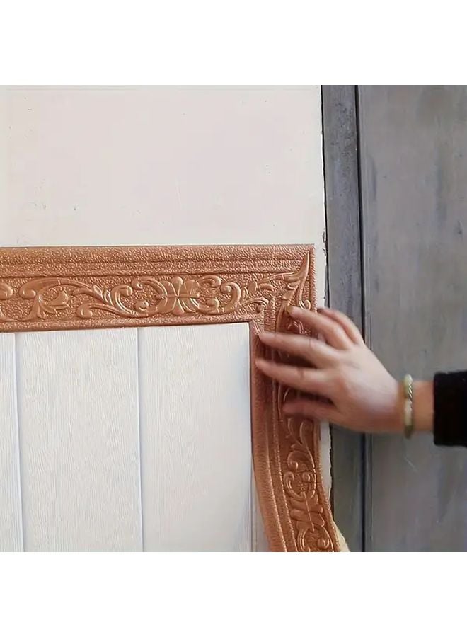 إطار حائط ثلاثي الأبعاد أبيض ذاتي اللصق من مادة الرغوة بمقاس 90 × 3 بوصة لتزيين المنزل - Image 4