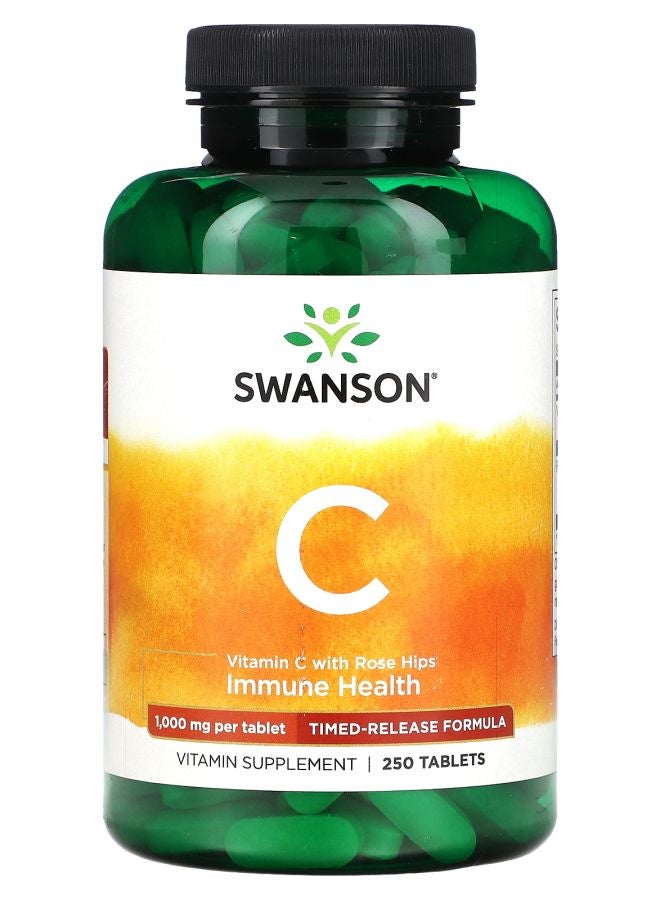 SWANSON Vitamin C with Rose Hips 1000 mg 250 Tablets
