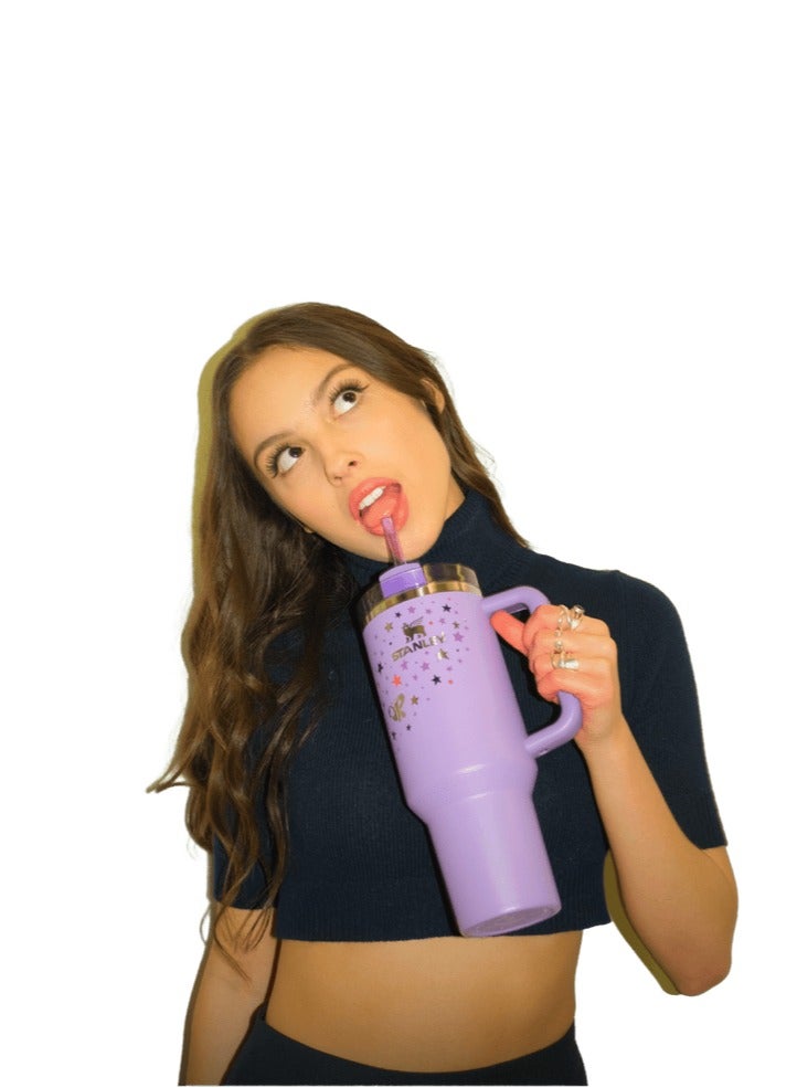 Stanley Olivia Rodrigo x Stanley 40oz Tour Edition Tumbler – Limited Edition Artist Collaboration with FlowState Leakproof Lid, Reusable Straw & Handle – Vacuum-Insulated Stainless Steel Travel Mug Keeps Drinks Hot or Cold – Stylish Collector’s Hydration Cup for Coffee, Tea, Smoothies, Water & More - Image 5