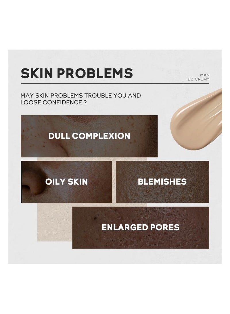 لايكو ترطيب كريم BB للرجال SPF 15 السلطة الفلسطينية + ، تغطية كاملة ومؤسسة المخفي ، مرطب الوجه للرجال حتى لون البشرة ، والسيطرة على النفط وتغطية العيوب ، تنطبق على جميع أنواع البشرة الطبيعية الانتهاء من 240 - Image 4