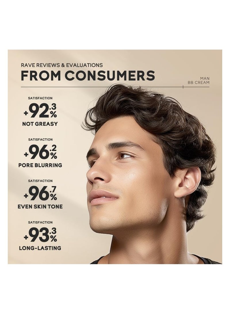 لايكو ترطيب كريم BB للرجال SPF 15 السلطة الفلسطينية + ، تغطية كاملة ومؤسسة المخفي ، مرطب الوجه للرجال حتى لون البشرة ، والسيطرة على النفط وتغطية العيوب ، تنطبق على جميع أنواع البشرة الطبيعية الانتهاء من 240 - Image 5