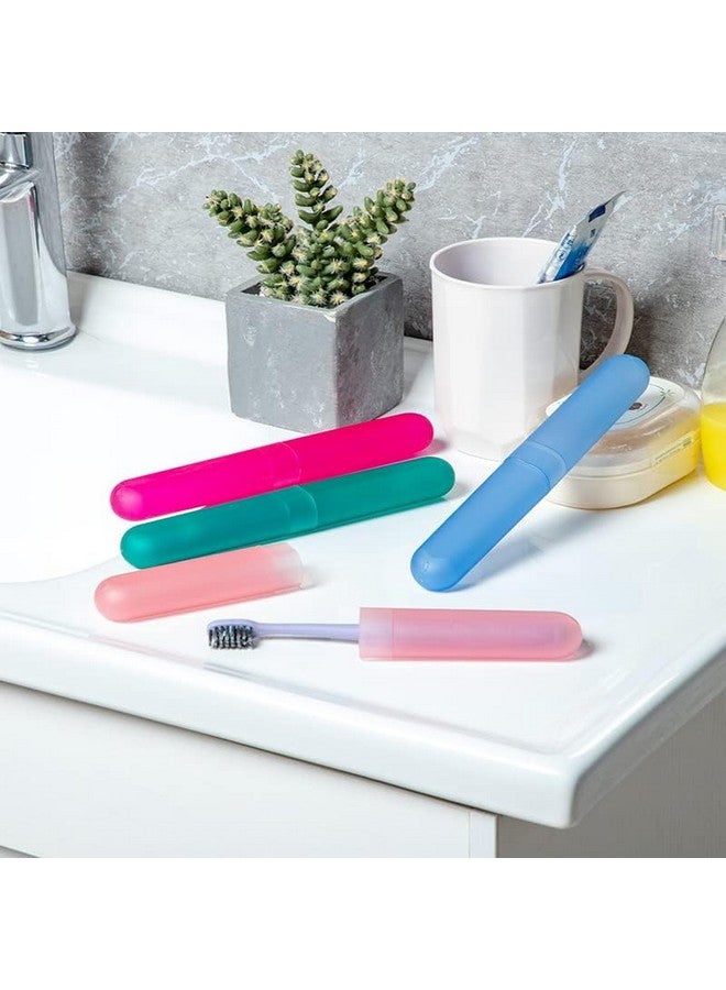 Raxon Innovation Anti Bacterial Toothbrush Container Tooth Brush Travel Covers, Holder, Cases,Multi Color (Size:-25cmX16cmX2.5) (Pack of -4), Plastic - Image 2
