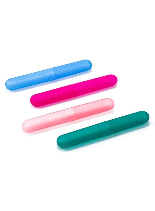 Raxon Innovation Anti Bacterial Toothbrush Container Tooth Brush Travel Covers, Holder, Cases,Multi Color (Size:-25cmX16cmX2.5) (Pack of -4), Plastic - Image 1