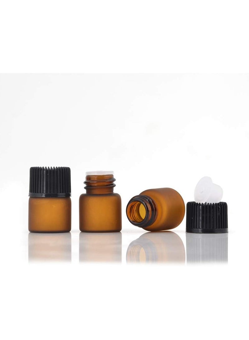 SYOSI 50Pcs Mini Amber Glass Essential Oils Sample Bottles Empty Refillable Brown Perfume 1ML - Image 4