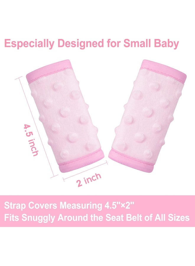Pro Goleem Pro Goleem Car Seat Strap Covers for Babies Girl Soft Car Seat Strap Shoulder Pads for All Car Seats, Stroller, Pushcar, Small Size Designed for Newborn, Pink - Image 3