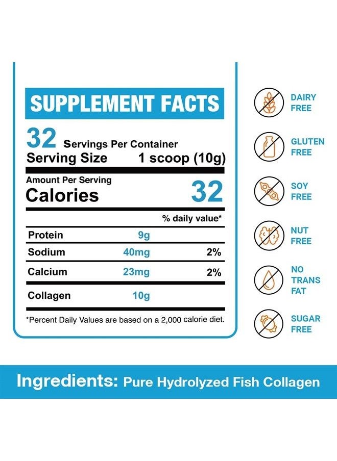 Zammex - Marine Collagen Peptides Powder Unflavored, Non-GMO Wild Caught Fish, Hydrolyzed Collagen Peptides (Type 1 & 3), Collagen Supplement for Healthy Skin, Hair, Joints & Bones, Easy to Mix, 32 Servings - Image 1