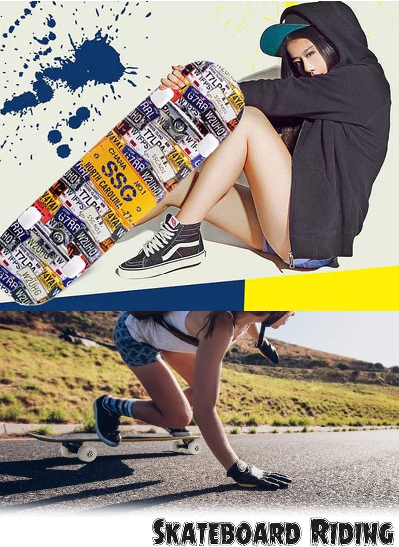 QUTOOB Professional Skateboard, 31 x 8 Inch Double Kick Standard Skate Board For Kids Youth Adults, High Quality 7 Layer Canadian Maple Concave Deck Skateboard Ideal for All Level Skaters, Beginners, Experts  - Image 4