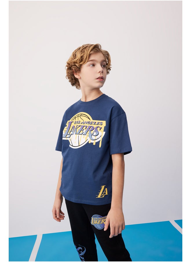 DeFacto - Boy Oversize Fit Crew Neck Knitted Short Sleeve T-Shirt - Image 1
