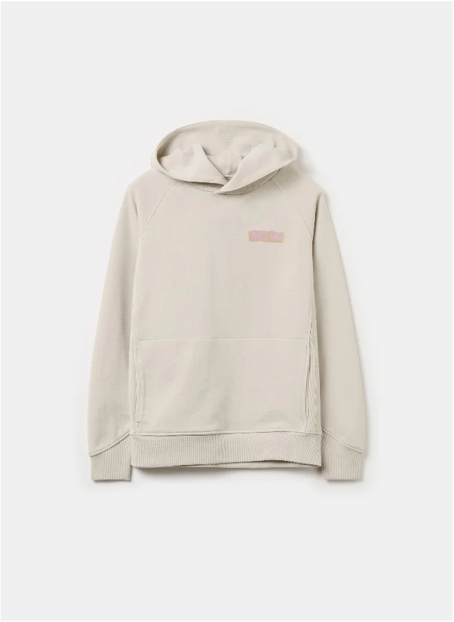 او في اس French terry sweatshirt with hood and print