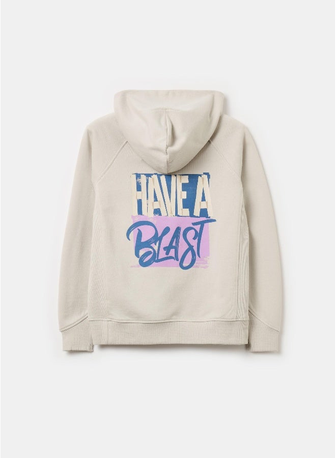 او في اس سويت شيرت فرنسي تيري بغطاء رأس وطبعة - Image 2