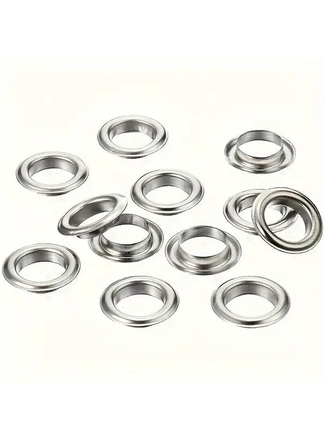 100 Pcs Silvery Stainless Steel Grommet Kit With Washers For Banners Posters And DIY Projects - Image 2