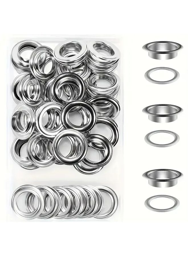 100 Pcs Silvery Stainless Steel Grommet Kit With Washers For Banners Posters And DIY Projects - Image 4