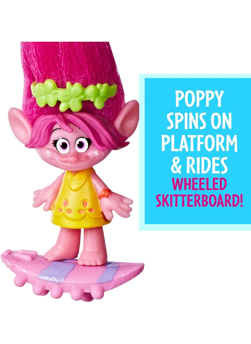 DreamWorks Trolls Sparkle Surprise Party Pod Playset with ColorChanging Poppy Figure 9 Critters 8 Accessories and ColorChanging Sticker Sheet