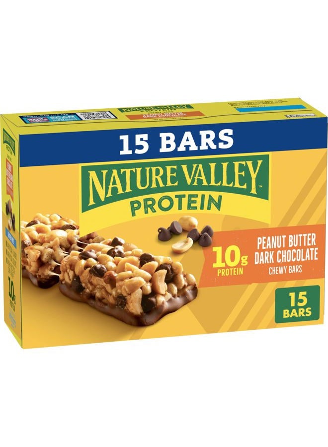 Nature Valley Protein Granola Bars, Peanut Butter Dark Chocolate, 15 Count (Pack of 1) - Image 1