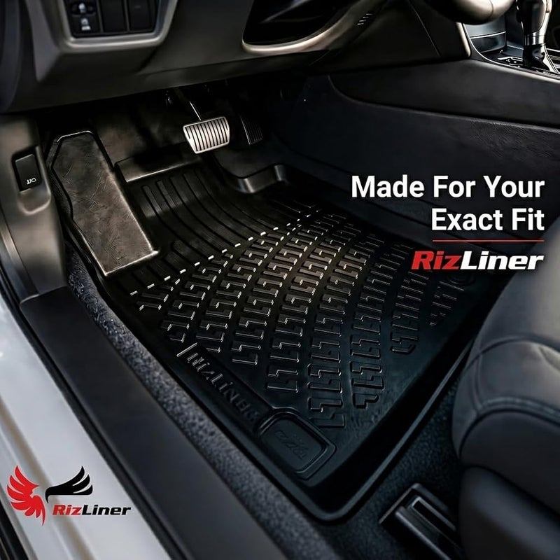 RizLiner Honda Civic & Civic Si Sedan 2006-2011 (No Coupe Model) Floor Mats 3D Custom Fit Compatible with Honda Rubber Car Mat Laser Measured Floor Liner All Weather Waterproof Odorless (Front & Rear) - Image 2