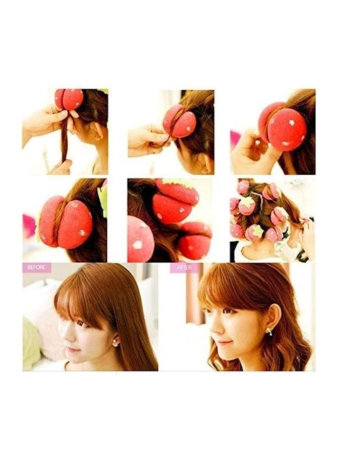 نيبمينينت 6 قطع من إسفنجة تجعيد الشعر وردي/ أخضر