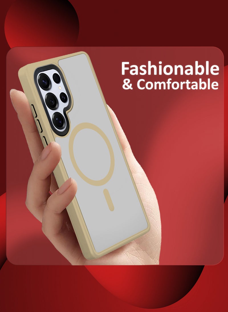 CATANES (for Samsung Galaxy S25 Ultra) Magnetic Slim Protective Case with Wireless Charging Support - Titanium Desert - Image 5