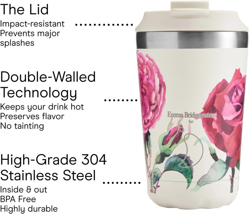 Chilly's | Coffee Cup | Emma Bridgewater | 340ml | Roses - Image 2