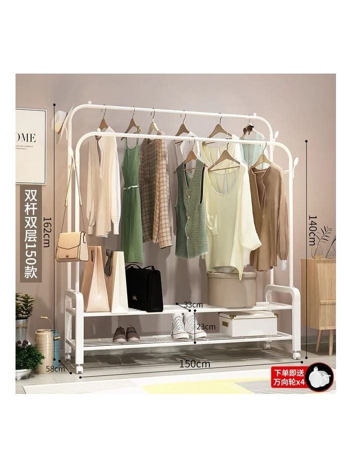 Living Room Villa Furniture Coat Racks Bedroom Apartment Single Pole Clothes Stand Simple Indoor Household Balcony Floor Hanger  - Image 1
