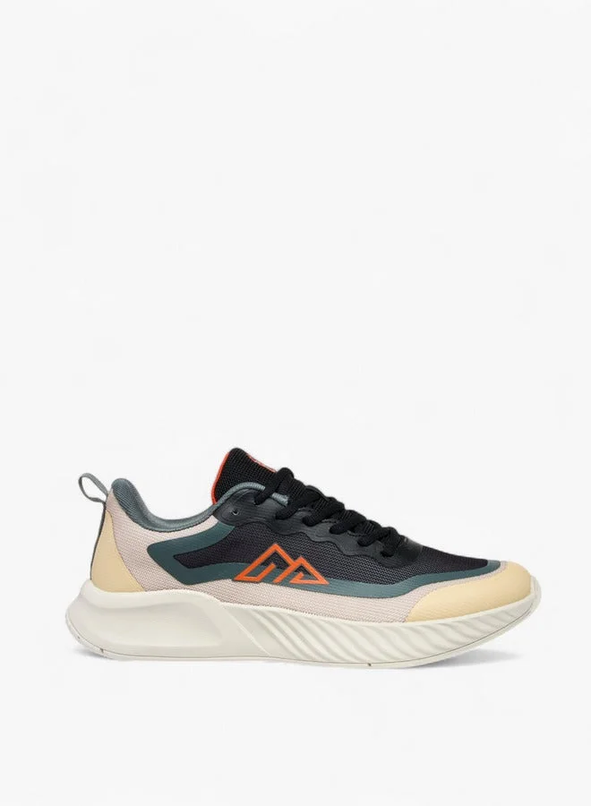 Panelled Lace-Up Sports Shoes