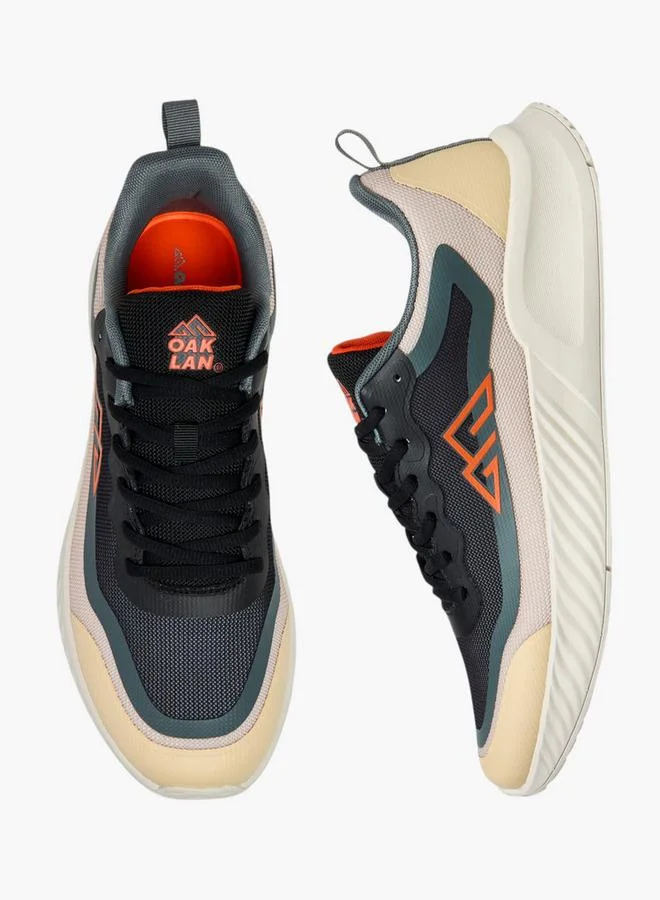Oaklan by Shoexpress BEIGE Panelled Lace-Up Sports Shoes With Pull Tab for Men | Best Price UAE