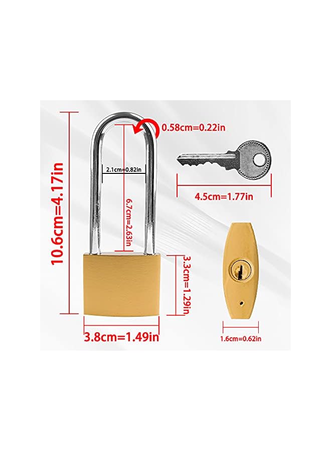 PROMASS Padlock, Heavy Duty Padlock Long Shackle Padlock with Keys, Outdoor High Security Padlock, Key Padlock for Shed, Warehouse, Garage, Garden, Gate - 38mm - Image 2