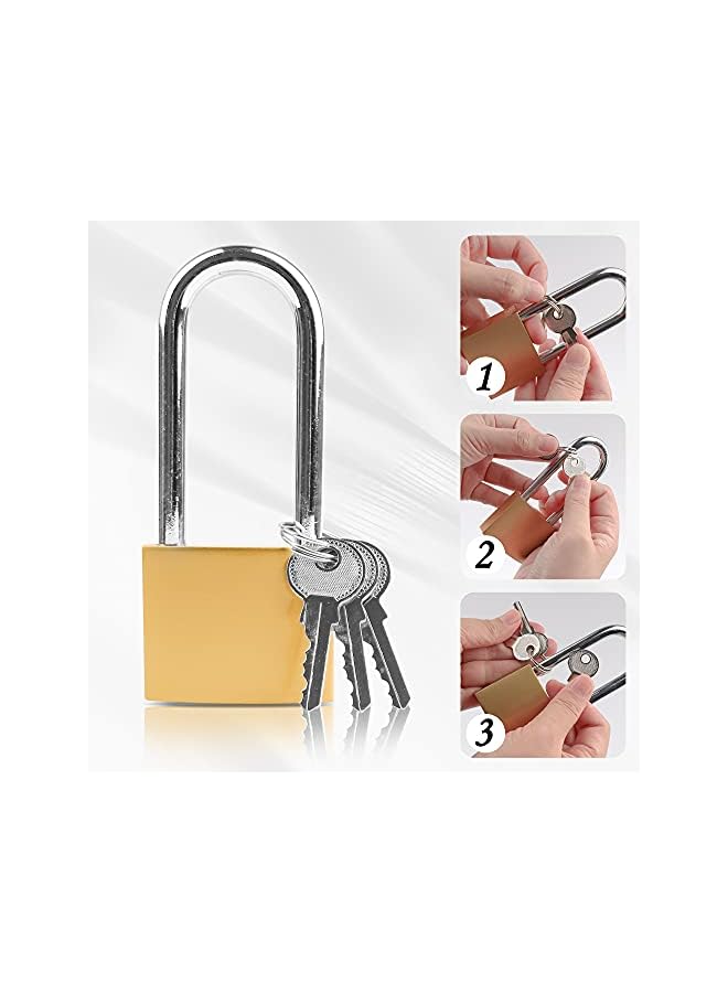 PROMASS Padlock, Heavy Duty Padlock Long Shackle Padlock with Keys, Outdoor High Security Padlock, Key Padlock for Shed, Warehouse, Garage, Garden, Gate - 38mm - Image 4