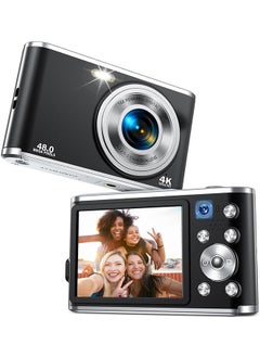 LENND Digital Camera, Auto Focus FHD 4K Vlogging Camera with Dual Camera 48MP 16X Digital Zoom Kids Compact Camera with 32GB Memory Card Portable Point and Shoot Cameras for Teens Beginner Adult  - Image 1