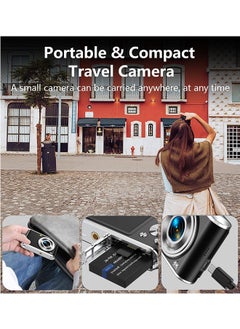LENND Digital Camera, Auto Focus FHD 4K Vlogging Camera with Dual Camera 48MP 16X Digital Zoom Kids Compact Camera with 32GB Memory Card Portable Point and Shoot Cameras for Teens Beginner Adult  - Image 5