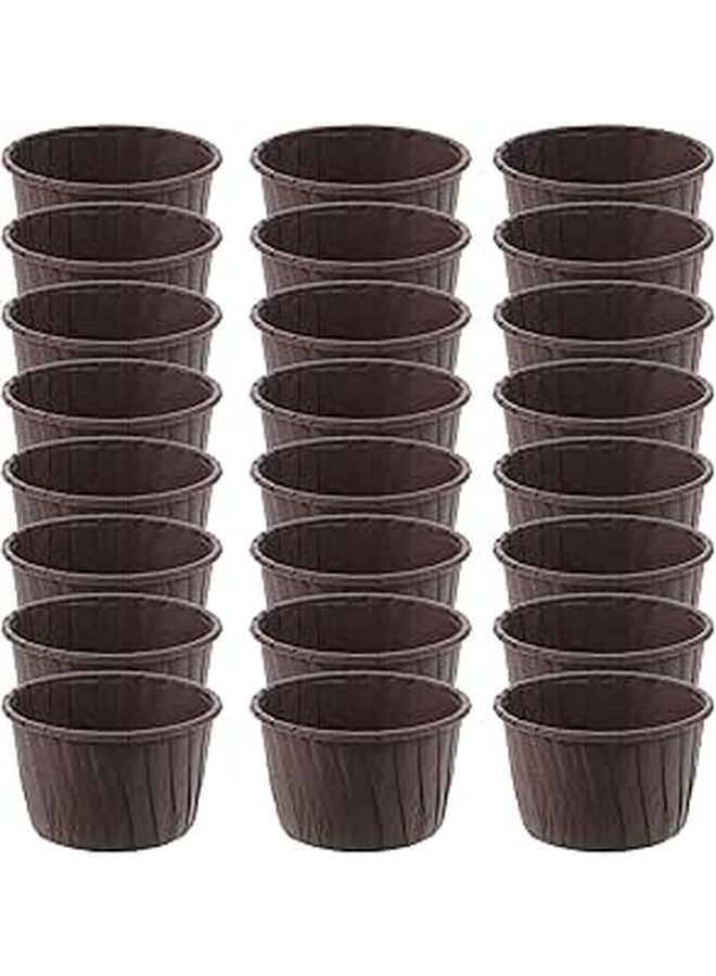 50 Brown Greaseproof Foil Baking Cups Disposable for Party Muffin Liners - Image 1