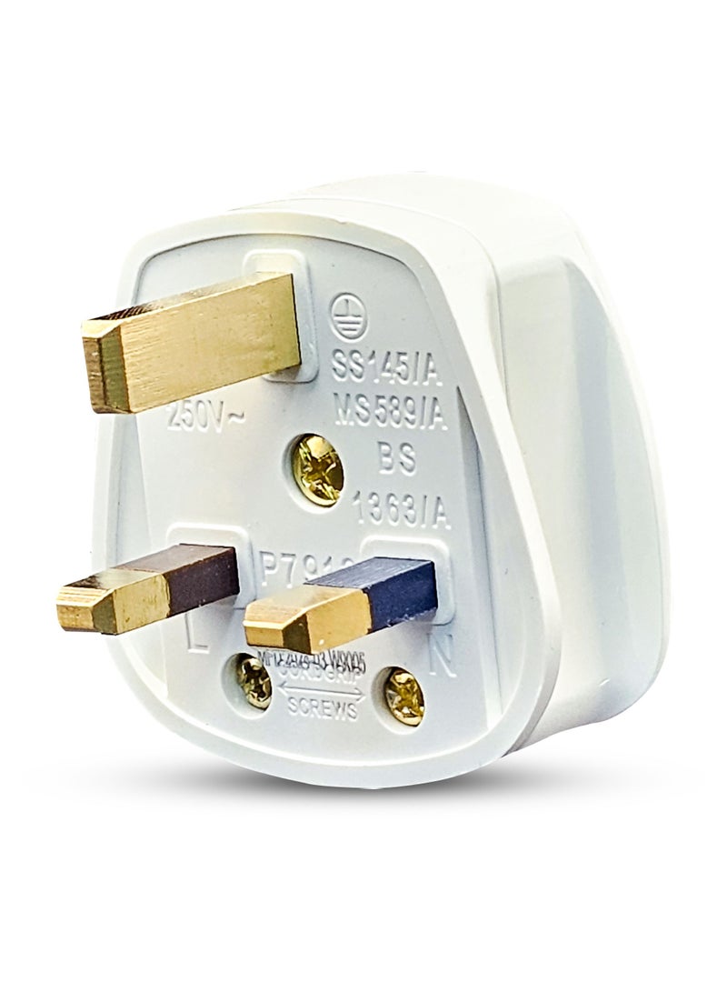 درافل مقابس كهربائية منزلية رئيسية بثلاثة دبابيس من Duravel UK، بقوة 13 أمبير، مزودة بدبابيس مُغلفة بألوان مُرمزة (عبوة من قطعة واحدة) - Image 1