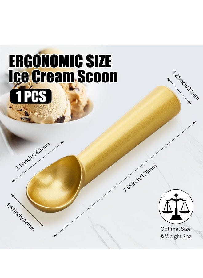 Gold Nonstick Aluminum Ice Cream Scoop Multifunctional Spoon For Ice Cream Cookie - Image 2