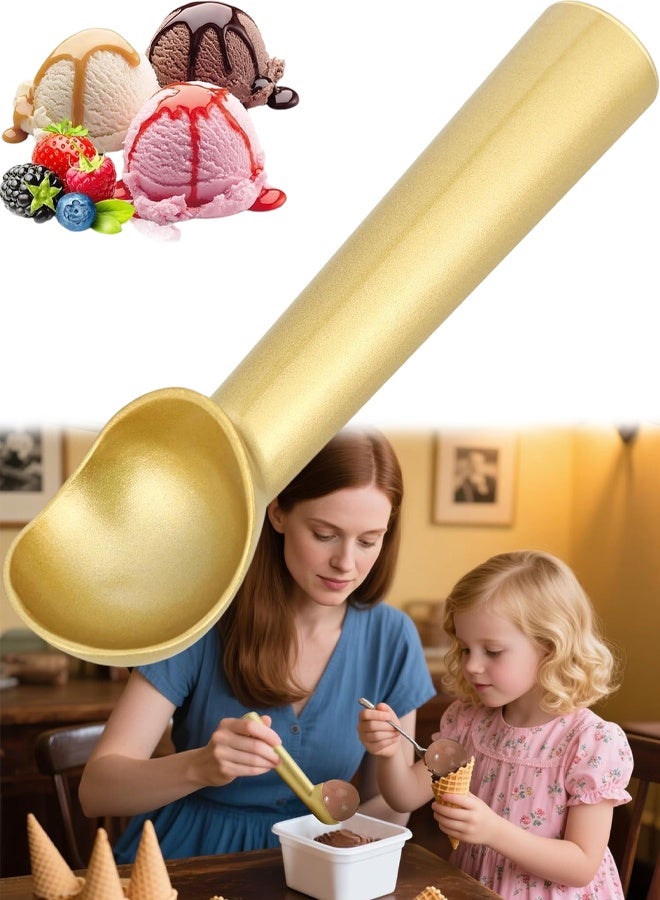 Gold Nonstick Aluminum Ice Cream Scoop Multifunctional Spoon For Ice Cream Cookie - Image 1