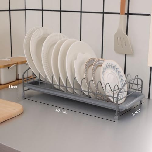 Home-Cloud HomeCloud Stainless Steel Plate Rack | Transform Your Kitchen with Our Exquisite Drainer Collection for Elevated Organization and Style, (Grey) - Image 3