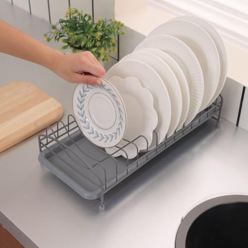 Home-Cloud HomeCloud Stainless Steel Plate Rack | Transform Your Kitchen with Our Exquisite Drainer Collection for Elevated Organization and Style, (Grey) - Image 5