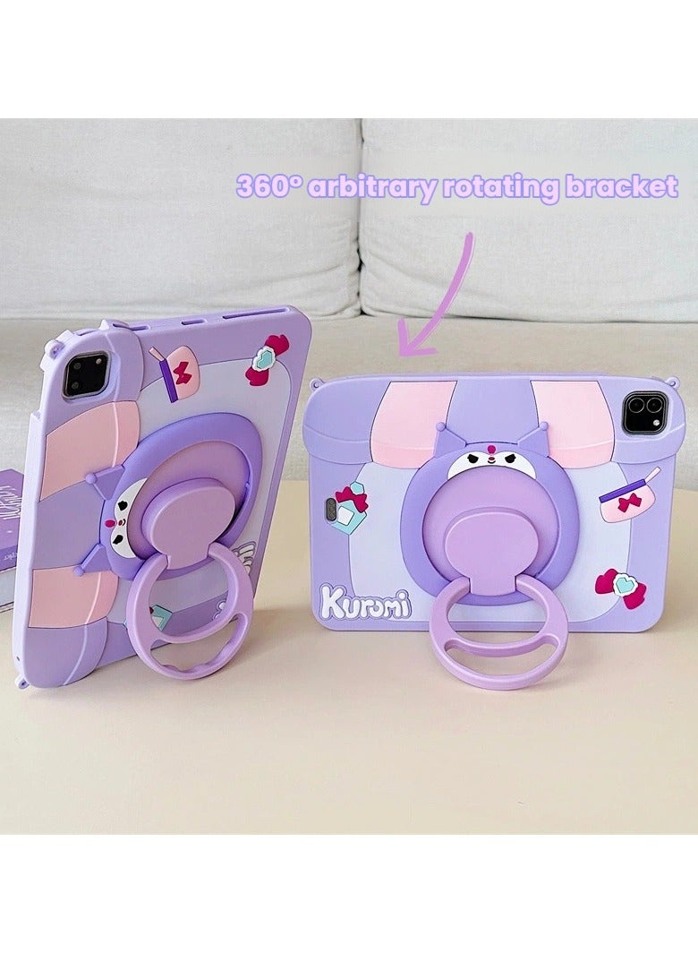 عام غطاء سيليكون مناسب لـ iPad Pro 2018/2020/2021 11 بوصة - مع حامل دوار، غطاء لوحي بتصميم كرتوني لطيف، واقٍ من السقوط - Image 4