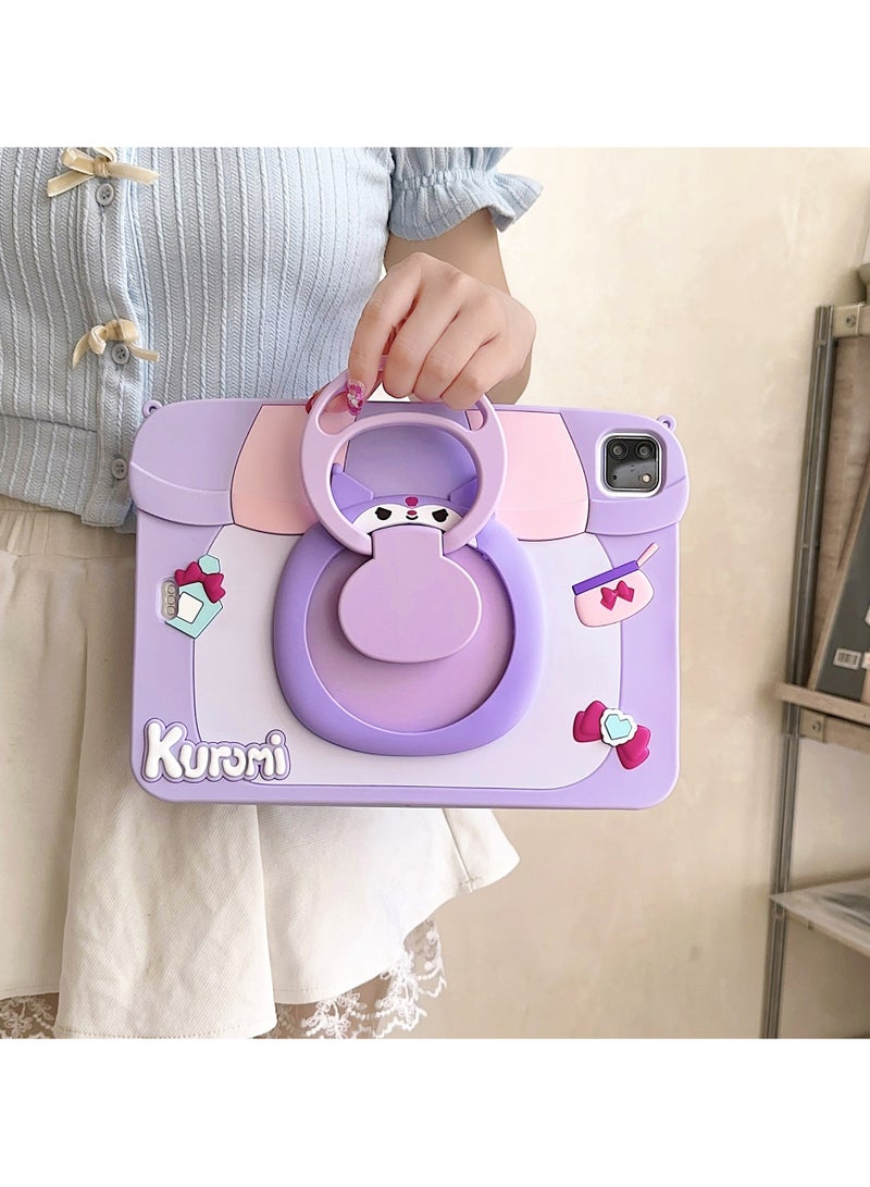 عام غطاء سيليكون مناسب لـ iPad Pro 2018/2020/2021 11 بوصة - مع حامل دوار، غطاء لوحي بتصميم كرتوني لطيف، واقٍ من السقوط - Image 3