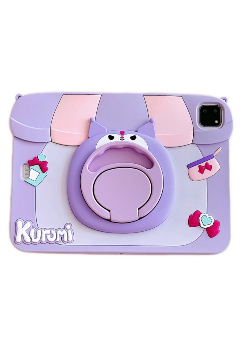 عام غطاء سيليكون مناسب لـ iPad Pro 2018/2020/2021 11 بوصة - مع حامل دوار، غطاء لوحي بتصميم كرتوني لطيف، واقٍ من السقوط - Image 1