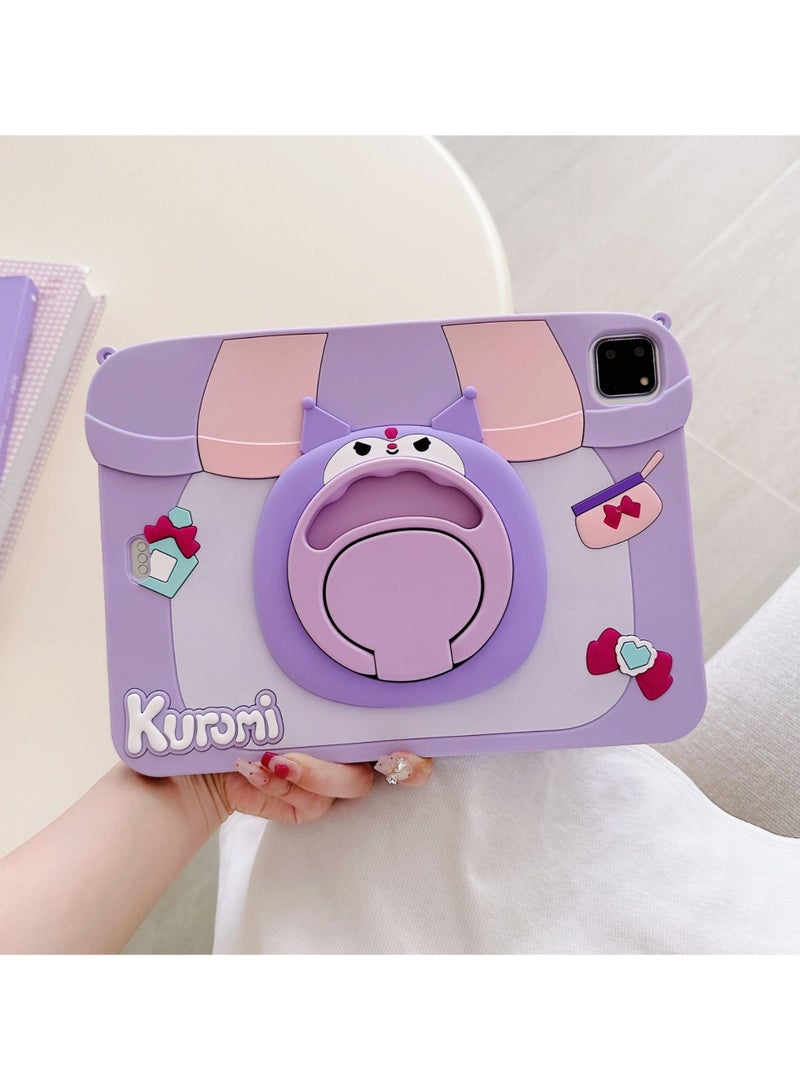 عام غطاء سيليكون مناسب لـ iPad Pro 2018/2020/2021 11 بوصة - مع حامل دوار، غطاء لوحي بتصميم كرتوني لطيف، واقٍ من السقوط - Image 2