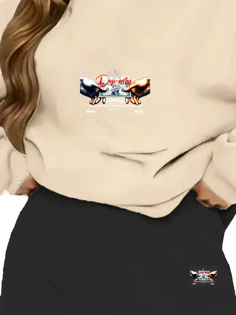 دوغ فش Tracksuit Oversize Dollardynasty Printed Tracksuit,lover,couple Combination Beige