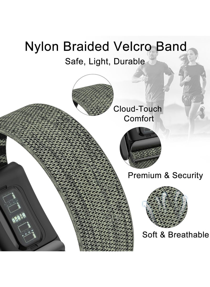 Nylon Sport Band for Whoop Band 4.0 Strap Men Women Breathable Nylon Adjustable Waterproof Replacement Wristbands Straps Compatible with Whoop Band 4.0 (Gray Green) - Image 3