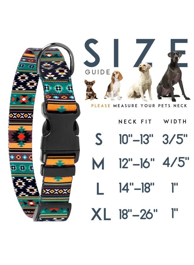 Anbbas Southwest Dog Collar Tribal Pattern Adjustable Puppy Pet Collars for Small Medium Large Dogs Aztec Print (Aztec, Neck Fit 18"-26") - Image 4