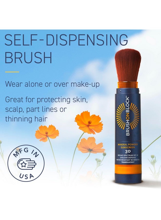 Brush On Block SPF 30 Mineral Powder Sunscreen, With Niacinamide, Hyaluronic Acid, & Vitamin C, Broad Spectrum, Water Resistant, Translucent, For All Skin Tones & Types, Reef Friendly, Mfg in USA - Image 4