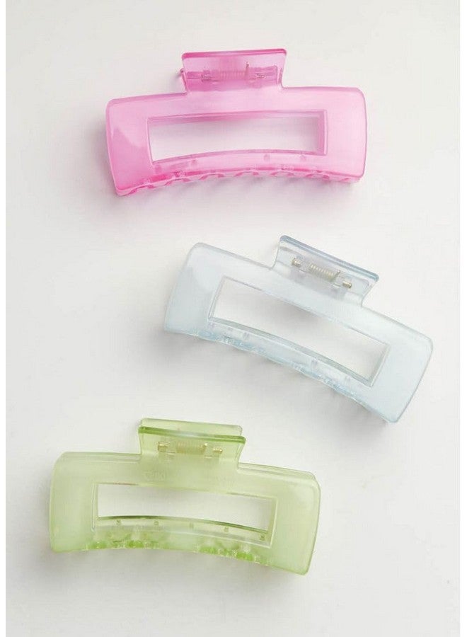 Plenteous Big Hair Claw Clips Large Butterfly Hair Clips For Women's 3.6" Large Jelly Clip Larger Size Hair Clip For Girls Hair Accessories For Long Thick Hair, 3 pc Multi Color. - Image 1